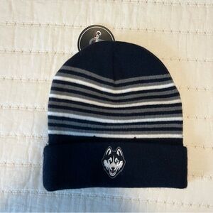 UConn Striped Beanie
